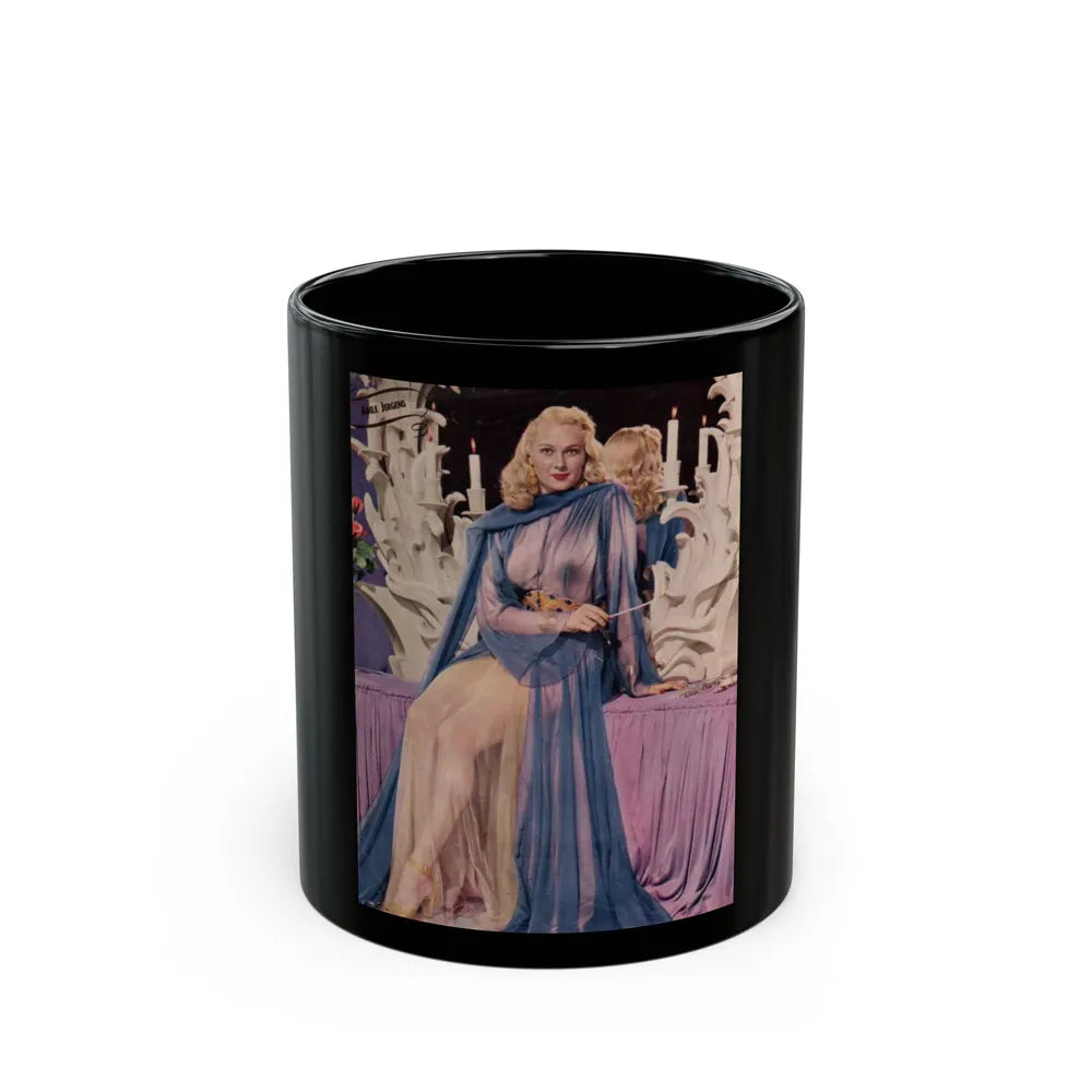 Adele Jergens #128 (Vintage Female Icon) Black Coffee Mug-11oz-Go Mug Yourself