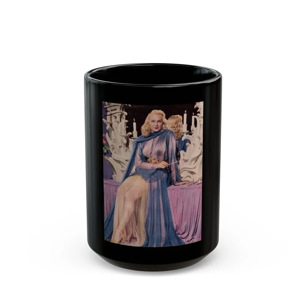 Adele Jergens #128 (Vintage Female Icon) Black Coffee Mug-15oz-Go Mug Yourself