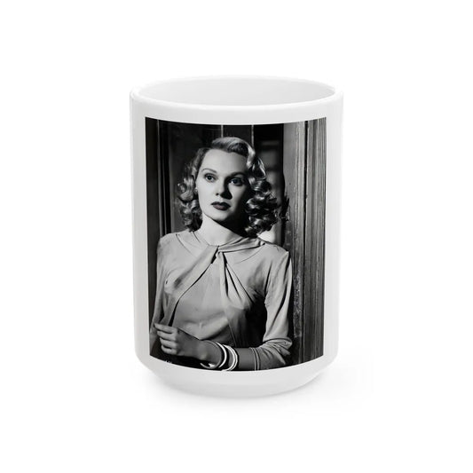 Adele Jergens #130 (Vintage Female Icon) White Coffee Mug-15oz-Go Mug Yourself