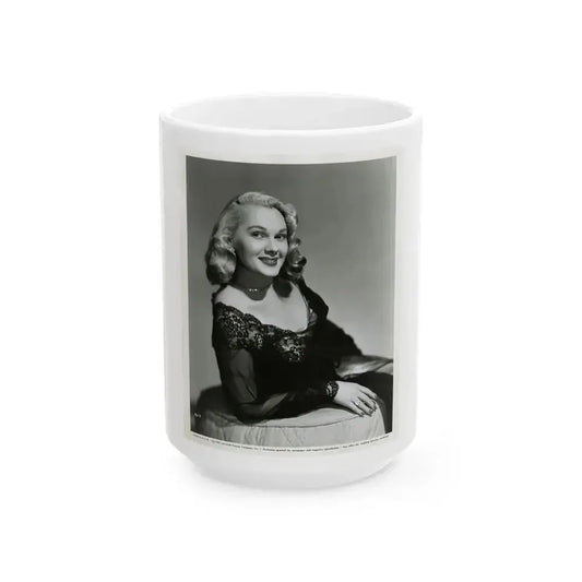 Adele Jergens #131 (Vintage Female Icon) White Coffee Mug 15oz - Go Mug Yourself
