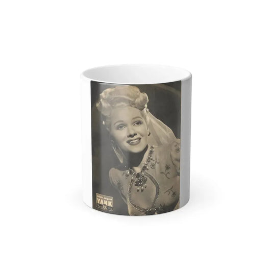Adele Jergens #133 - YANK Mag. Glamour Photo 7-20-45 (Vintage Female Icon) Color Changing Coffee Mug 11oz - Go Mug Yourself