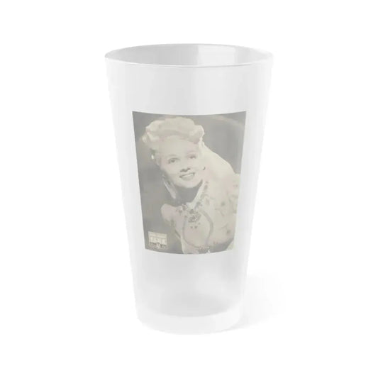 Adele Jergens #133 - YANK Mag. Glamour Photo 7-20-45 (Vintage Female Icon) Frosted Pint Glass 16oz 16oz Frosted - Go Mug Yourself