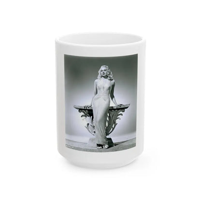 Adele Jergens #137 (Vintage Female Icon) White Coffee Mug-15oz-Go Mug Yourself