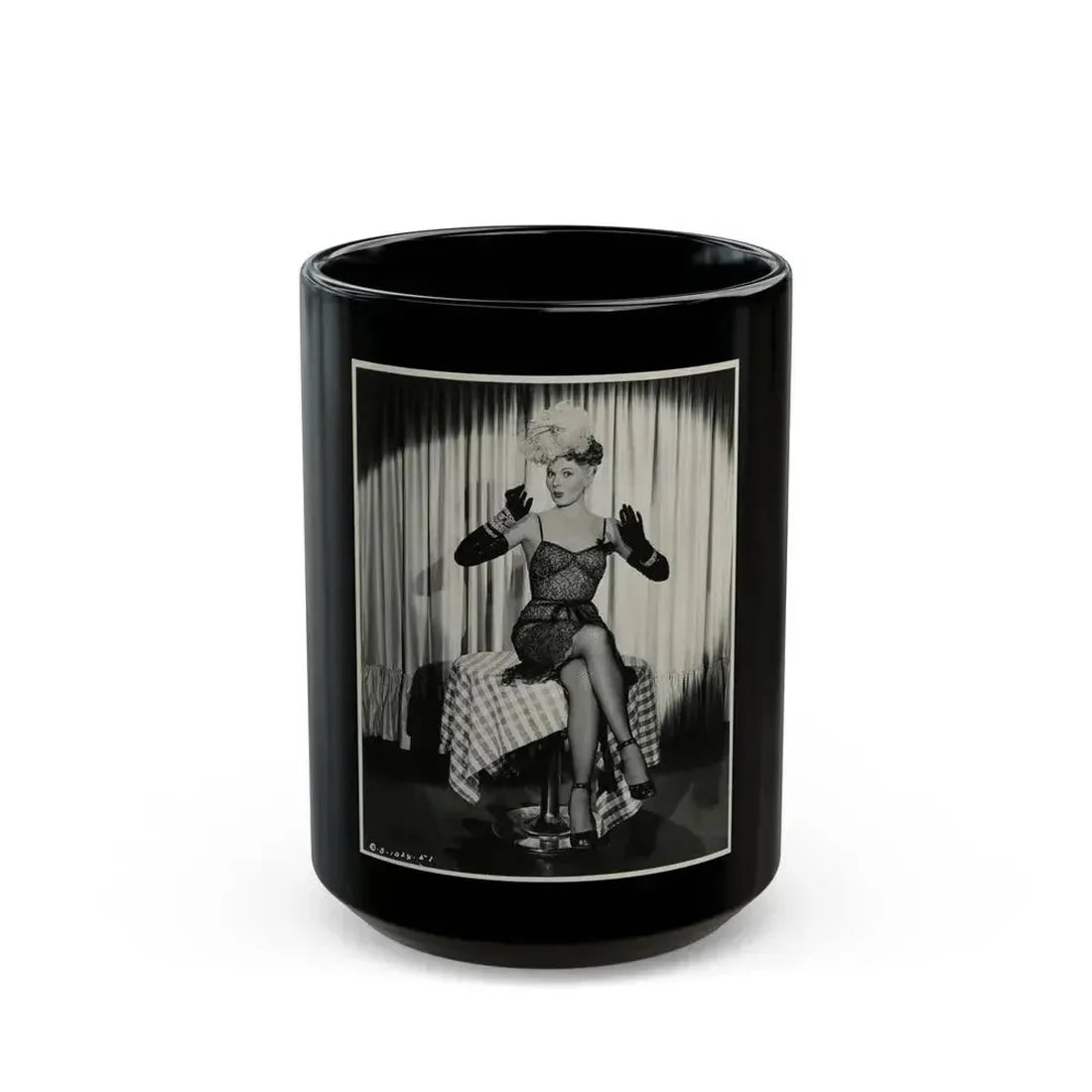 Adele Jergens #139 (Vintage Female Icon) Black Coffee Mug 15oz - Go Mug Yourself