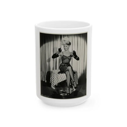 Adele Jergens #139 (Vintage Female Icon) White Coffee Mug-15oz-Go Mug Yourself