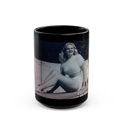 Adele Jergens #147 (Vintage Female Icon) Black Coffee Mug-15oz-Go Mug Yourself