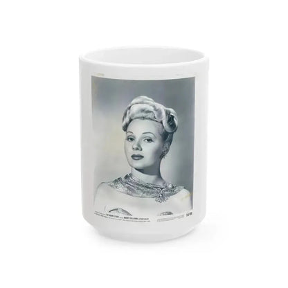 Adele Jergens #151 (Vintage Female Icon) White Coffee Mug 15oz - Go Mug Yourself