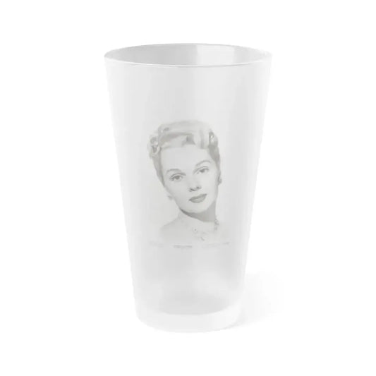 Adele Jergens #153 - 7x9.5 Vintage B&W Glamour Promo Portrait for ''Armored Car Robbery'' '50 (Vintage Female Icon) Frosted Pint Glass 16oz 16oz Frosted - Go Mug Yourself