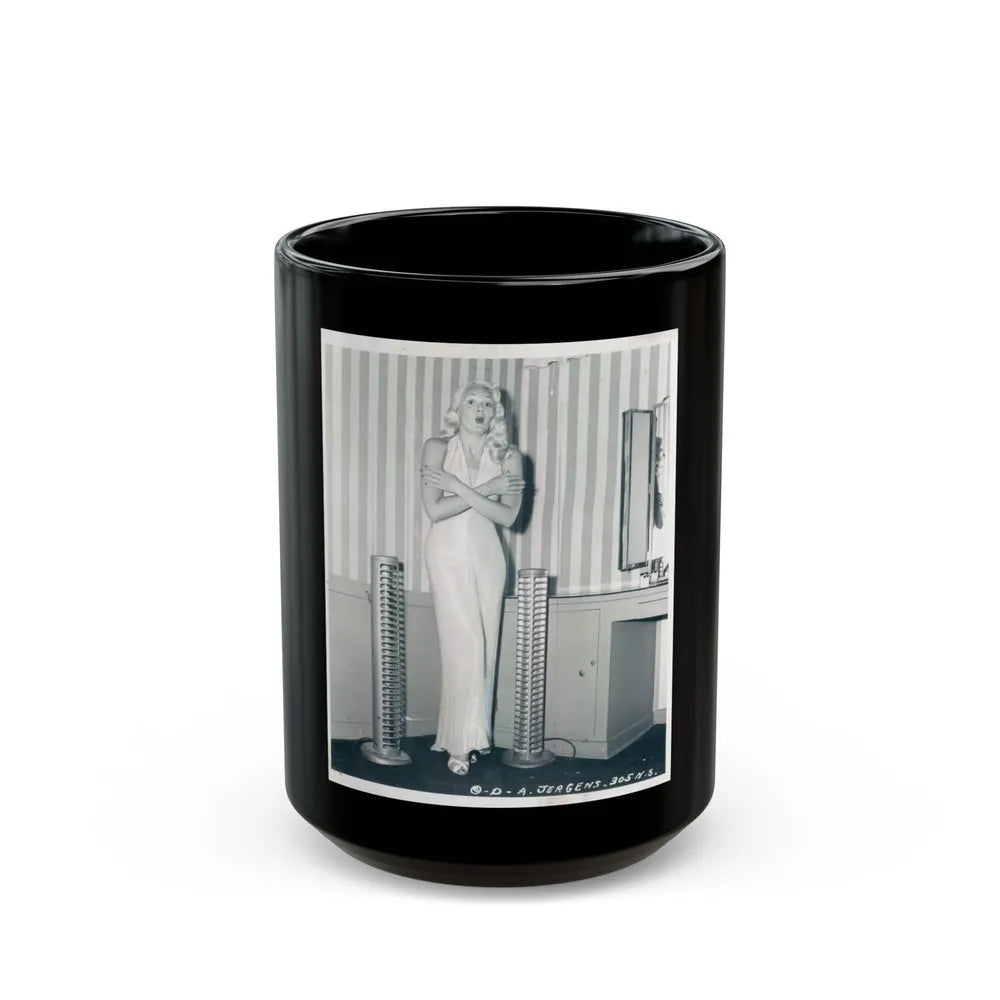 Adele Jergens #154 (Vintage Female Icon) Black Coffee Mug-15oz-Go Mug Yourself