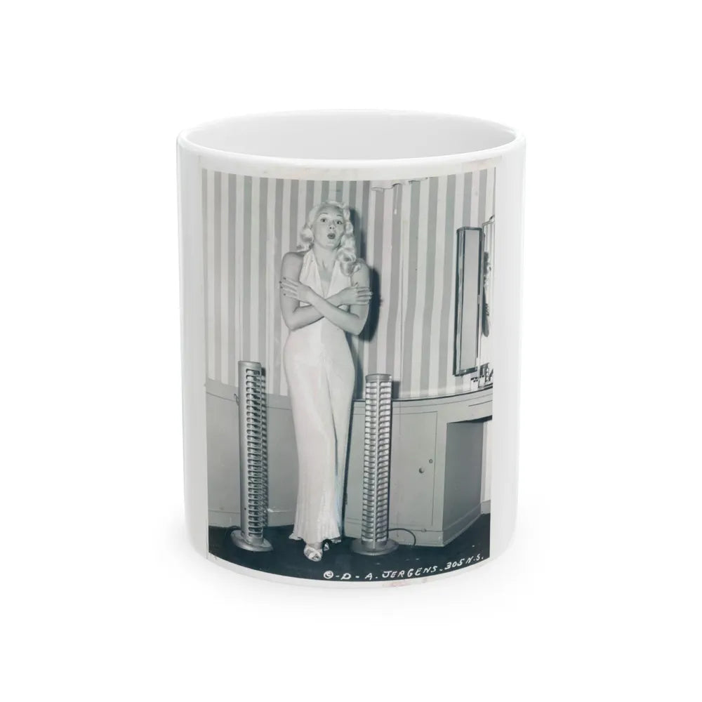 Adele Jergens #154 (Vintage Female Icon) White Coffee Mug-11oz-Go Mug Yourself