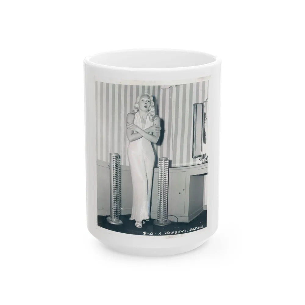 Adele Jergens #154 (Vintage Female Icon) White Coffee Mug-15oz-Go Mug Yourself