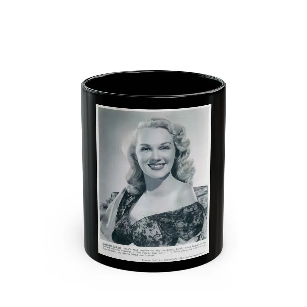 Adele Jergens #155 (Vintage Female Icon) Black Coffee Mug-11oz-Go Mug Yourself