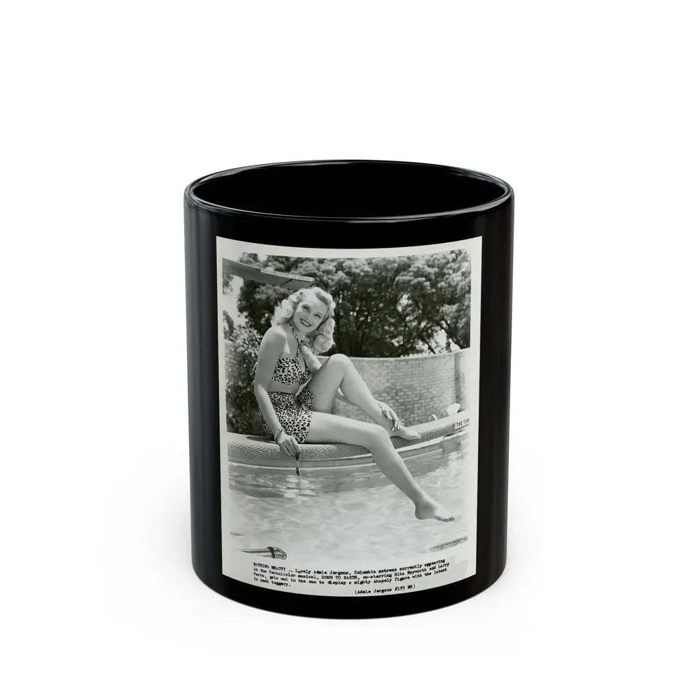 Adele Jergens #156 (Vintage Female Icon) Black Coffee Mug-11oz-Go Mug Yourself