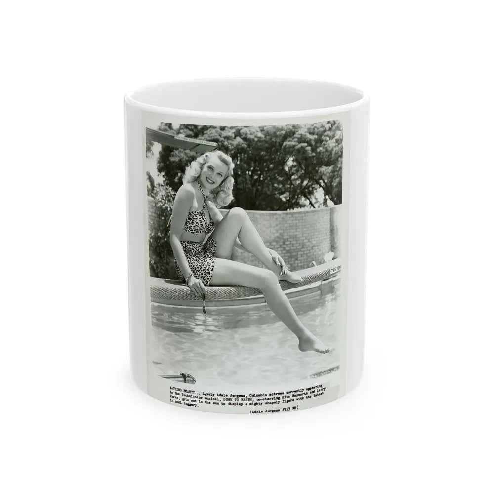 Adele Jergens #156 (Vintage Female Icon) White Coffee Mug-11oz-Go Mug Yourself