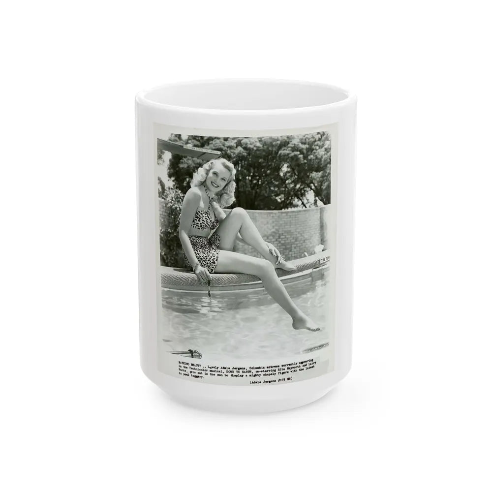 Adele Jergens #156 (Vintage Female Icon) White Coffee Mug-15oz-Go Mug Yourself