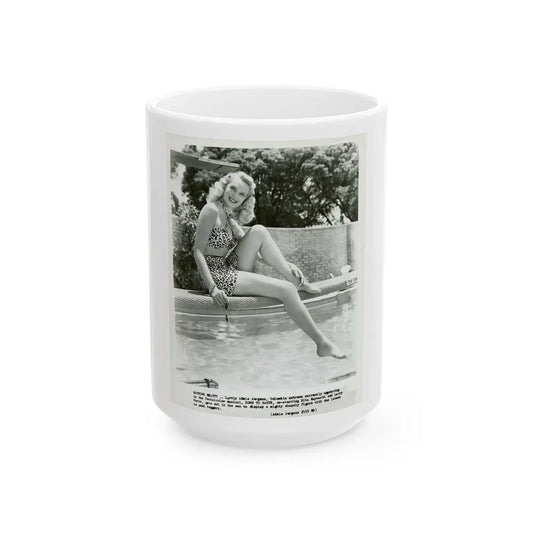 Adele Jergens #156 (Vintage Female Icon) White Coffee Mug-15oz-Go Mug Yourself