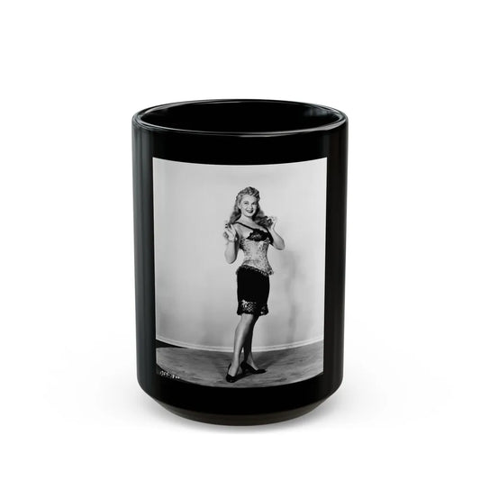 Adele Jergens #166 (Vintage Female Icon) Black Coffee Mug-15oz-Go Mug Yourself