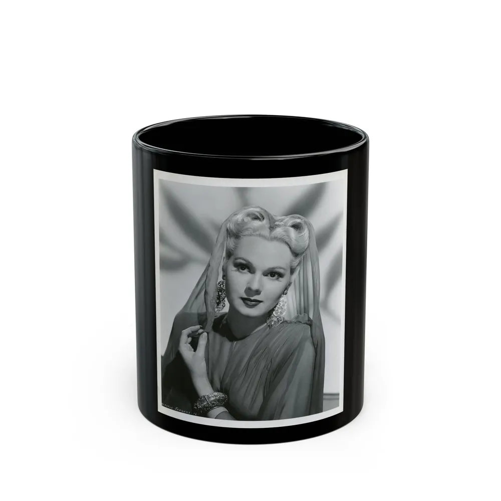 Adele Jergens #167 (Vintage Female Icon) Black Coffee Mug-11oz-Go Mug Yourself