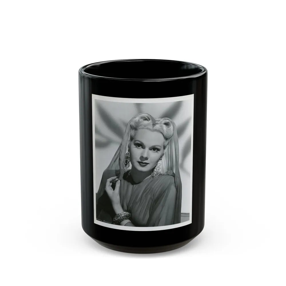 Adele Jergens #167 (Vintage Female Icon) Black Coffee Mug-15oz-Go Mug Yourself