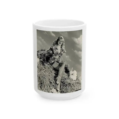 Adele Jergens #176 (Vintage Female Icon) White Coffee Mug 15oz - Go Mug Yourself