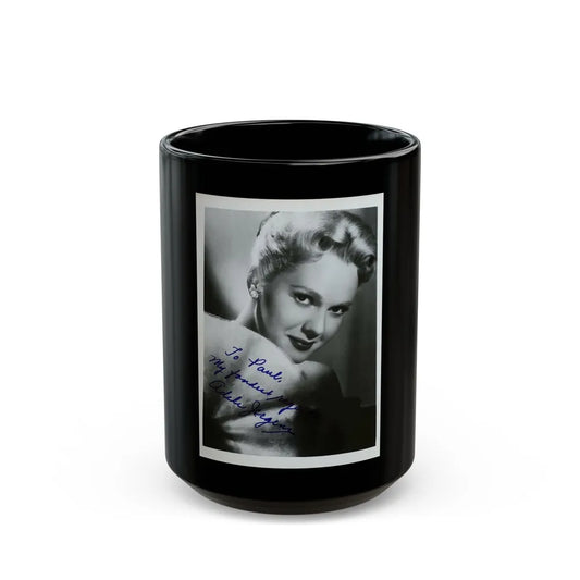 Adele Jergens #178 (Vintage Female Icon) Black Coffee Mug-15oz-Go Mug Yourself