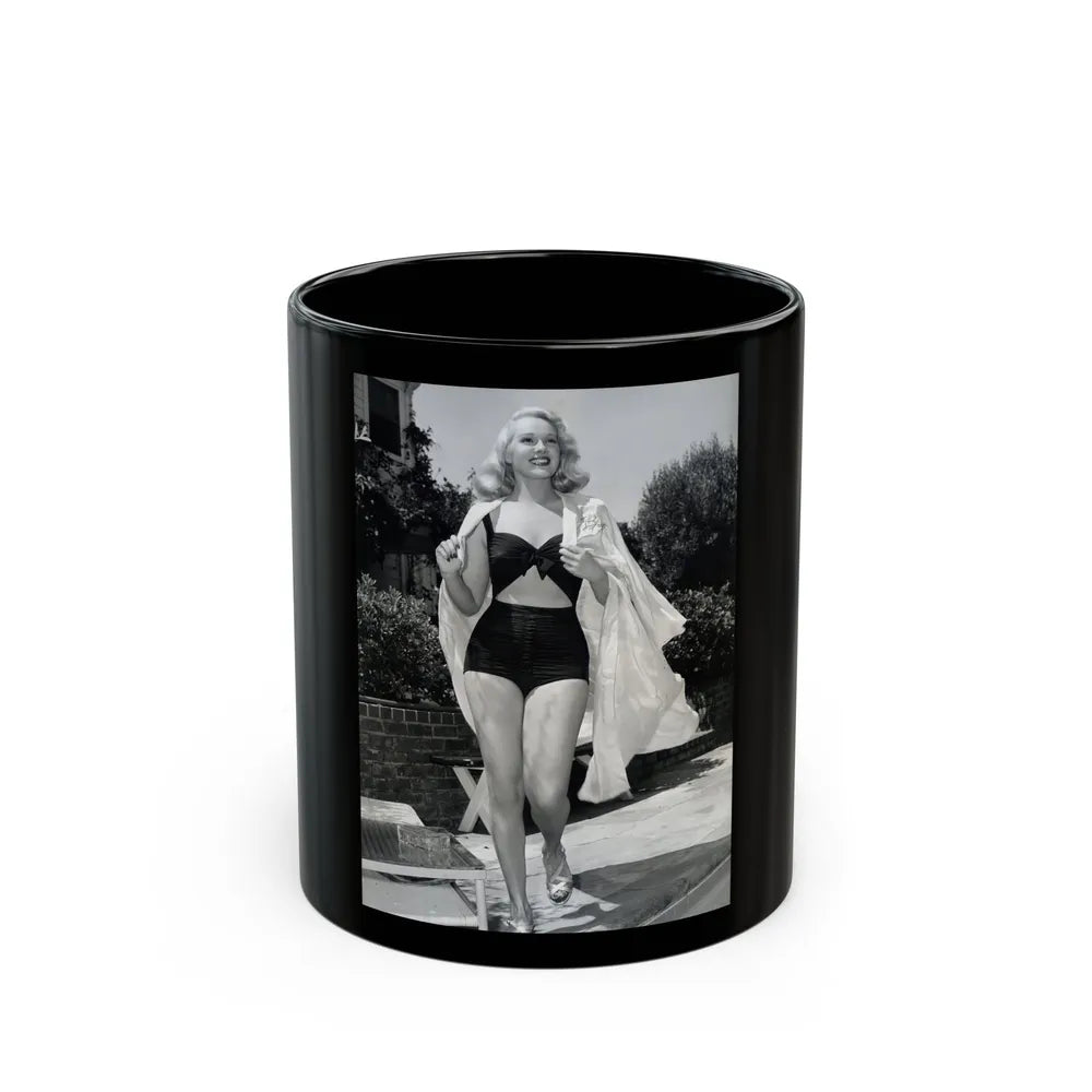 Adele Jergens #18 (Vintage Female Icon) Black Coffee Mug-11oz-Go Mug Yourself