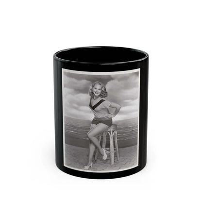 Adele Jergens #184 (Vintage Female Icon) Black Coffee Mug-11oz-Go Mug Yourself