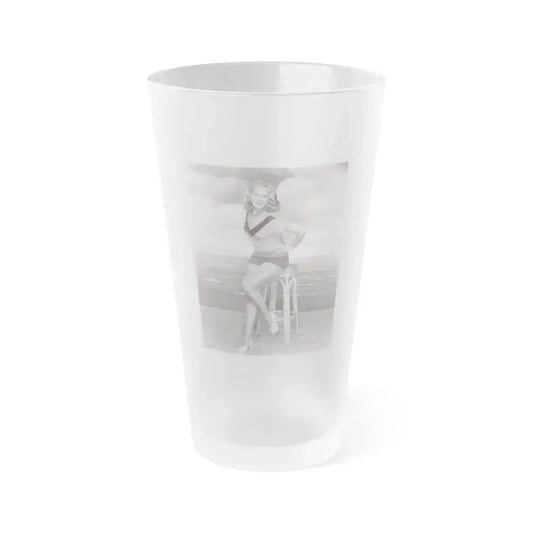 Adele Jergens #184 (Vintage Female Icon) Frosted Pint Glass 16oz 16oz Frosted - Go Mug Yourself
