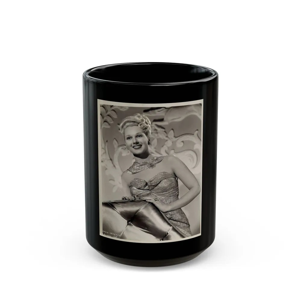 Adele Jergens #185 (Vintage Female Icon) Black Coffee Mug-15oz-Go Mug Yourself