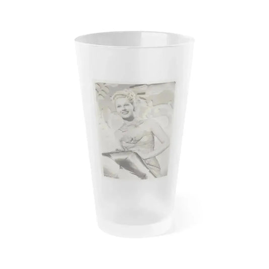 Adele Jergens #185 (Vintage Female Icon) Frosted Pint Glass 16oz 16oz Frosted - Go Mug Yourself