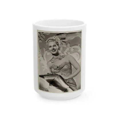 Adele Jergens #185 (Vintage Female Icon) White Coffee Mug 15oz - Go Mug Yourself