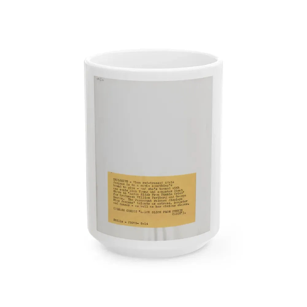 Adele Jergens #189 - 8x10 Vintage B&W Glamour Portrait from 1952_1 (Vintage Female Icon) White Coffee Mug 15oz - Go Mug Yourself
