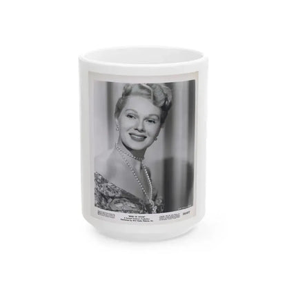 Adele Jergens #195 (Vintage Female Icon) White Coffee Mug 15oz - Go Mug Yourself