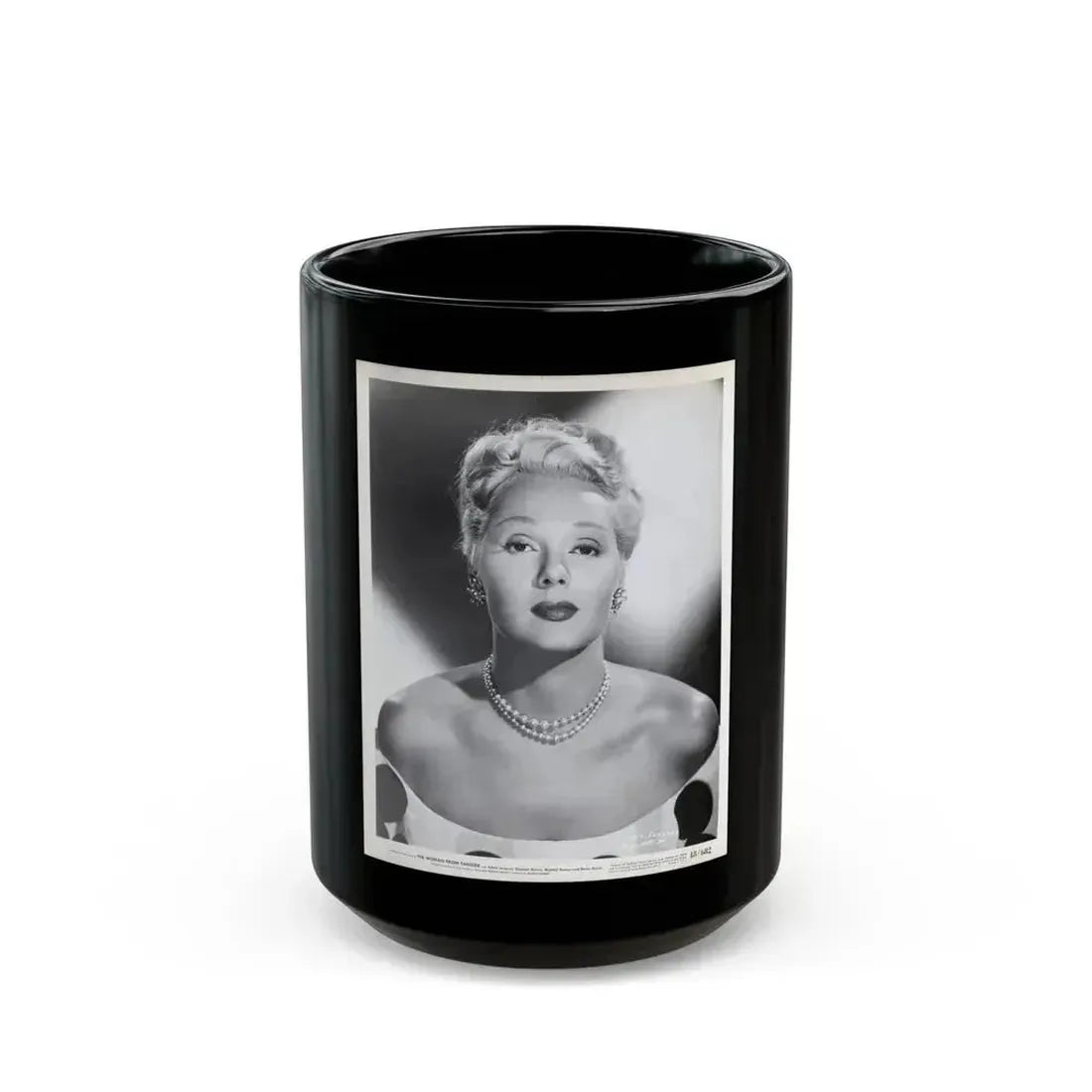 Adele Jergens #197 - 8x10 Vintage B&W Glamour Promo Portait for ''The Woman From Tangier'' '48 (Vintage Female Icon) Black Coffee Mug 15oz - Go Mug Yourself