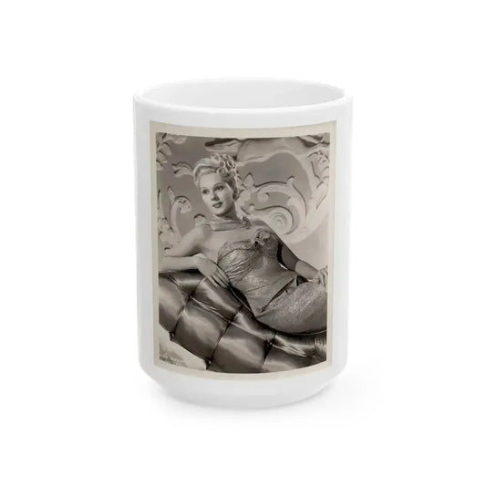 Adele Jergens #199 (Vintage Female Icon) White Coffee Mug 15oz - Go Mug Yourself