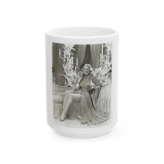 Adele Jergens #205 (Vintage Female Icon) White Coffee Mug 15oz - Go Mug Yourself