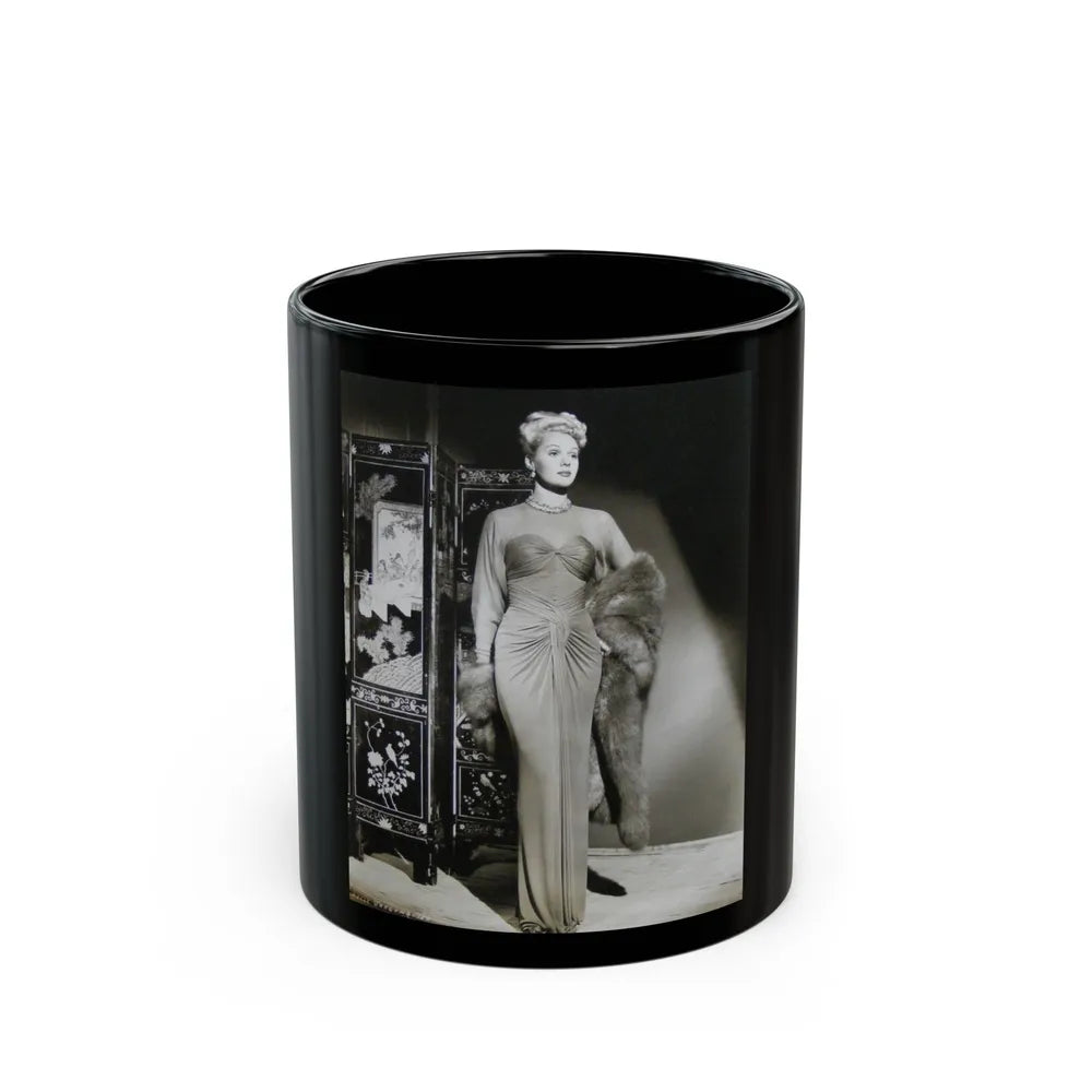 Adele Jergens #206 (Vintage Female Icon) Black Coffee Mug-11oz-Go Mug Yourself