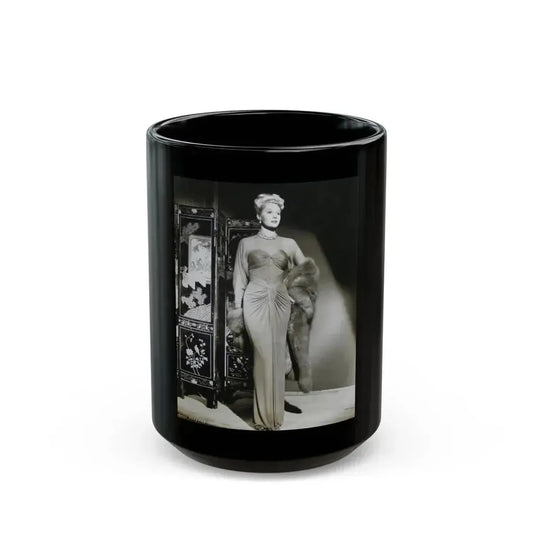 Adele Jergens #206 (Vintage Female Icon) Black Coffee Mug 15oz - Go Mug Yourself