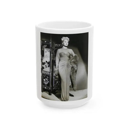 Adele Jergens #206 (Vintage Female Icon) White Coffee Mug 15oz - Go Mug Yourself