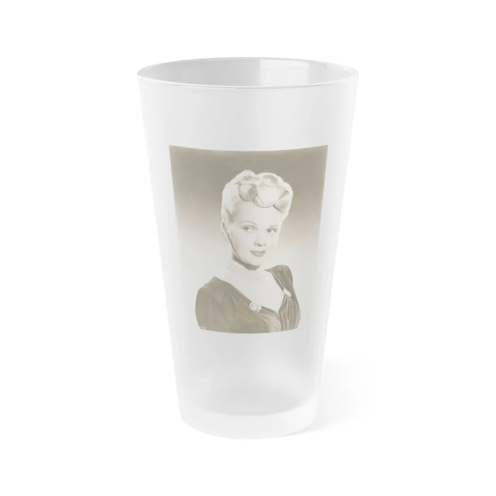 Adele Jergens #208 (Vintage Female Icon) Frosted Pint Glass 16oz-16oz-Frosted-Go Mug Yourself