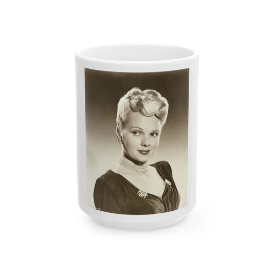 Adele Jergens #208 (Vintage Female Icon) White Coffee Mug-15oz-Go Mug Yourself