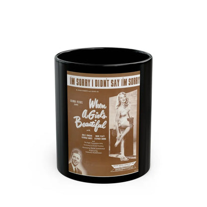 Adele Jergens #21 - B&W Tinted Movie Add (Vintage Female Icon) Black Coffee Mug-11oz-Go Mug Yourself