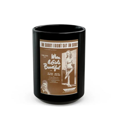 Adele Jergens #21 - B&W Tinted Movie Add (Vintage Female Icon) Black Coffee Mug 15oz - Go Mug Yourself