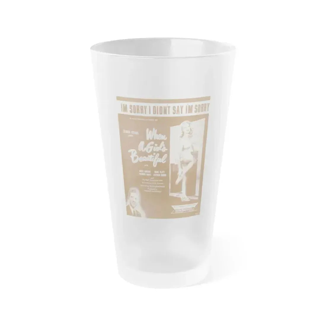 Adele Jergens #21 - B&W Tinted Movie Add (Vintage Female Icon) Frosted Pint Glass 16oz 16oz Frosted - Go Mug Yourself