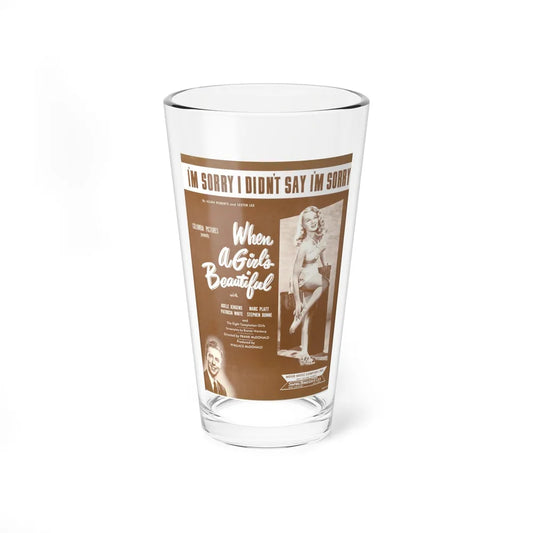 Adele Jergens #21 - B&W Tinted Movie Add (Vintage Female Icon) Pint Glass 16oz-16oz-Go Mug Yourself