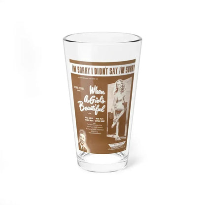 Adele Jergens #21 - B&W Tinted Movie Add (Vintage Female Icon) Pint Glass 16oz 16oz - Go Mug Yourself