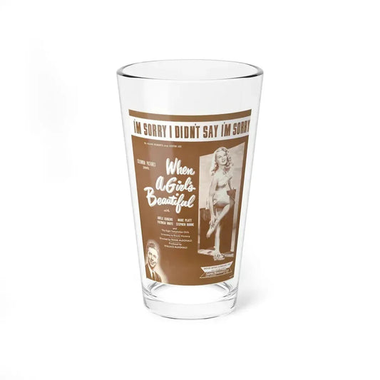 Adele Jergens #21 - B&W Tinted Movie Add (Vintage Female Icon) Pint Glass 16oz 16oz - Go Mug Yourself