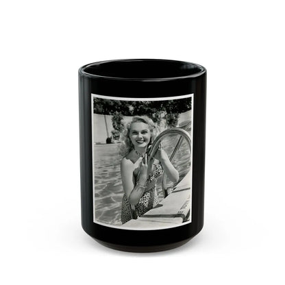 Adele Jergens #211 (Vintage Female Icon) Black Coffee Mug-15oz-Go Mug Yourself