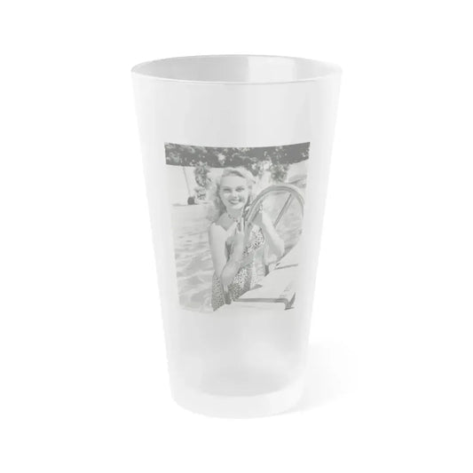 Adele Jergens #211 (Vintage Female Icon) Frosted Pint Glass 16oz 16oz Frosted - Go Mug Yourself