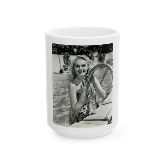 Adele Jergens #211 (Vintage Female Icon) White Coffee Mug 15oz - Go Mug Yourself